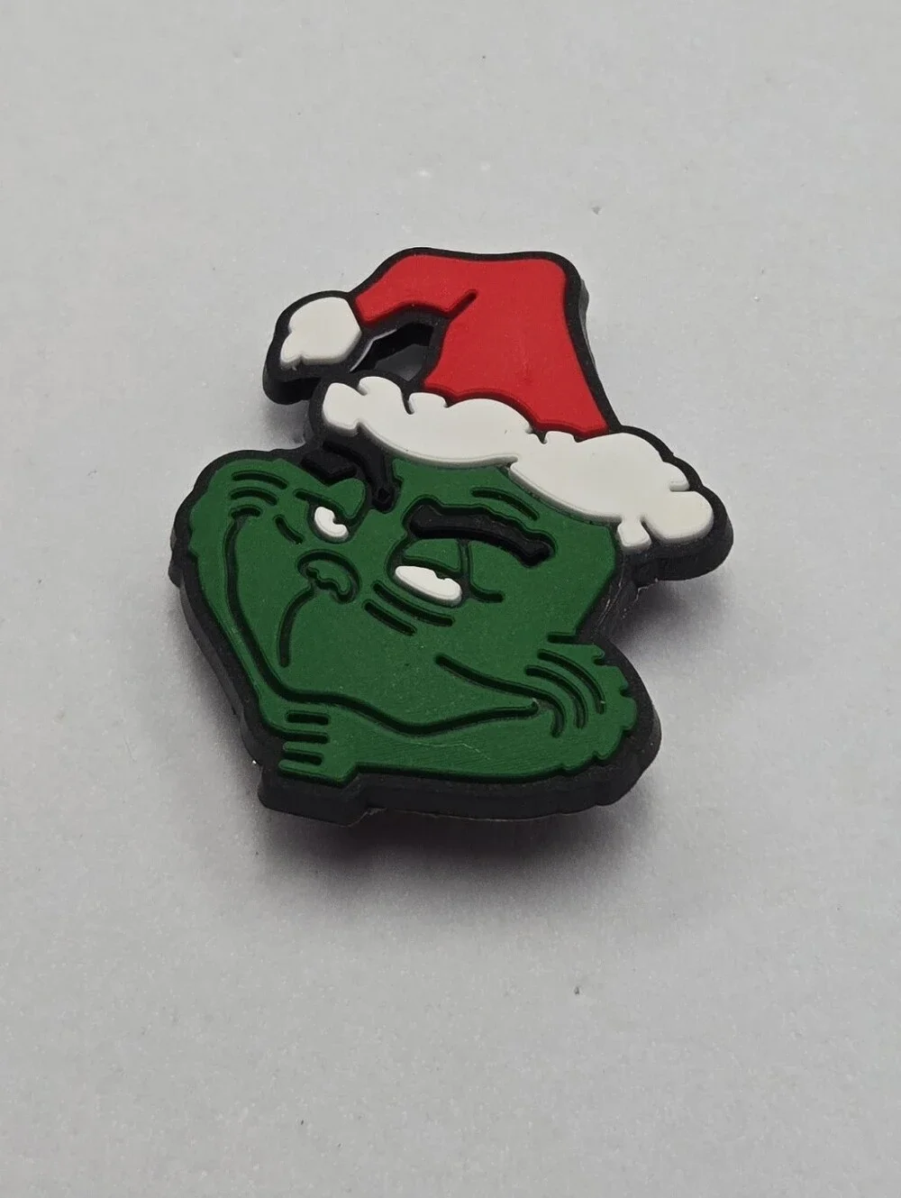 Grinch Santa Hat Croc Shoe Charm Side Eye Christmas Movie Festive Jibbitz Style